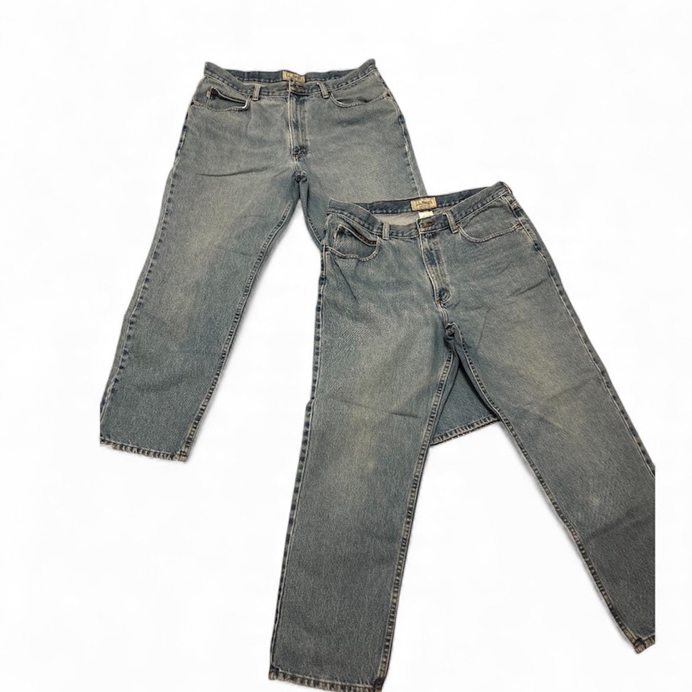 Bundle of 2 L L Bean men's 36x28 Classic‎ fit jeans work construction rugged